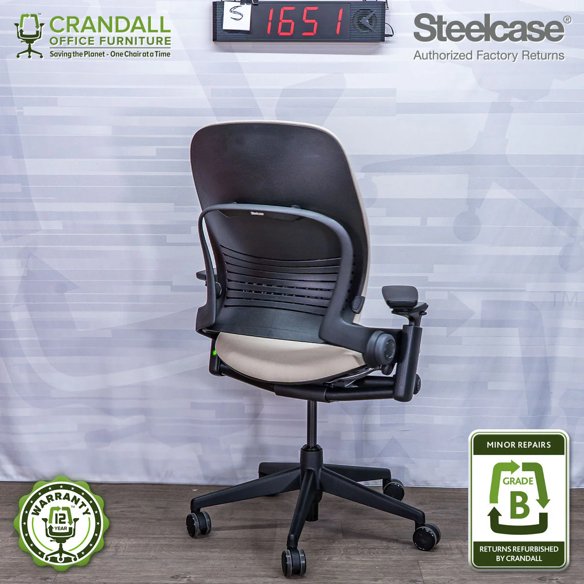 S-1651 - Steelcase V2 Leap  - Grade B - Image 2