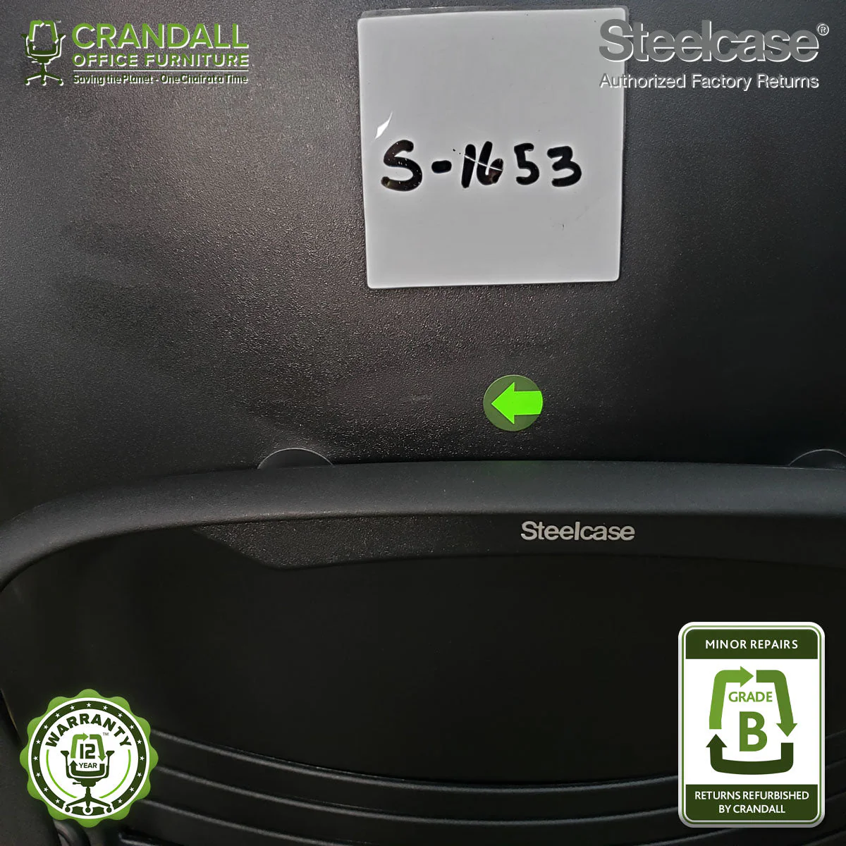 S-1653 - Steelcase V2 Leap - Grade B - Image 4