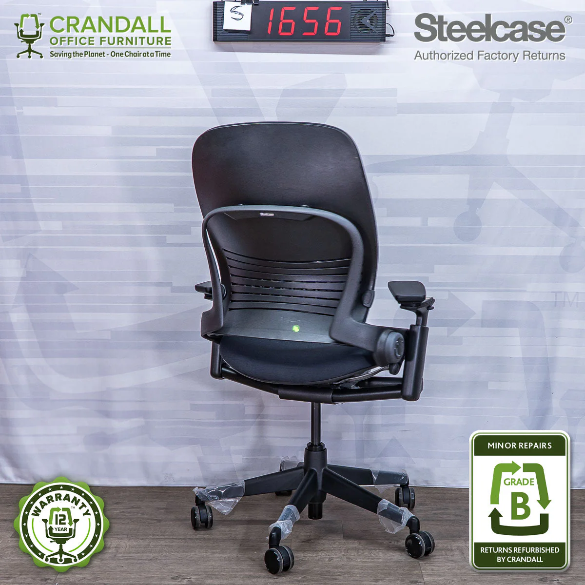 S-1656 - Steelcase V2 Leap  - Grade B - Image 2