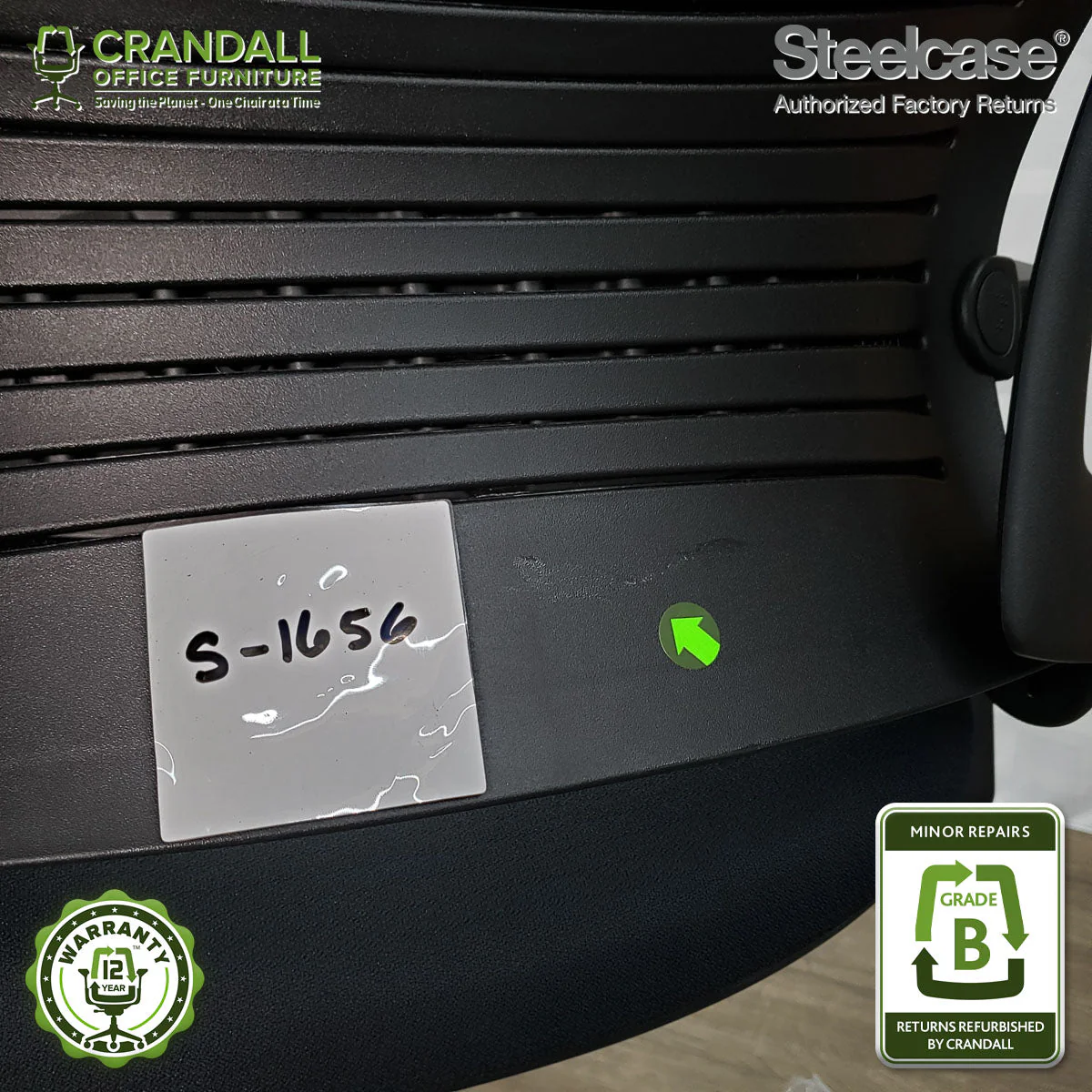 S-1656 - Steelcase V2 Leap  - Grade B - Image 3