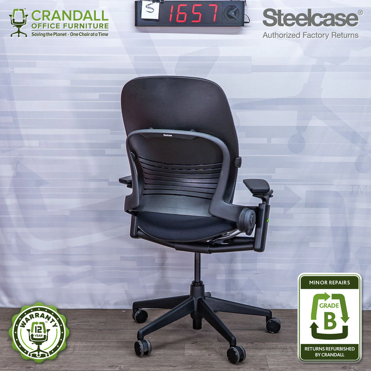 S-1657 - Steelcase V2 Leap  - Grade B - Image 2