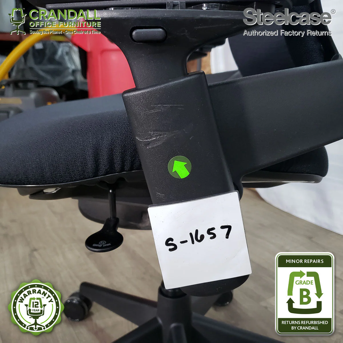 S-1657 - Steelcase V2 Leap  - Grade B - Image 3