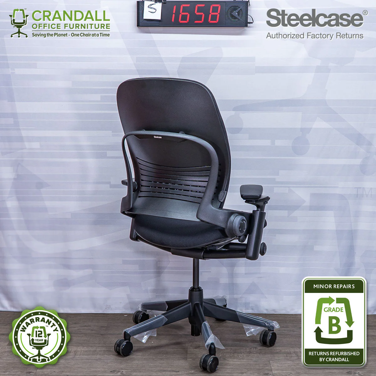 S-1658 - Steelcase V2 Leap  - Grade B - Image 2