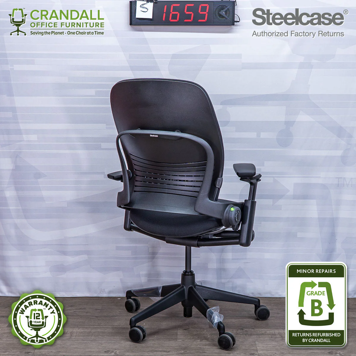 S-1659 - Steelcase V2 Leap - Grade B - Image 2