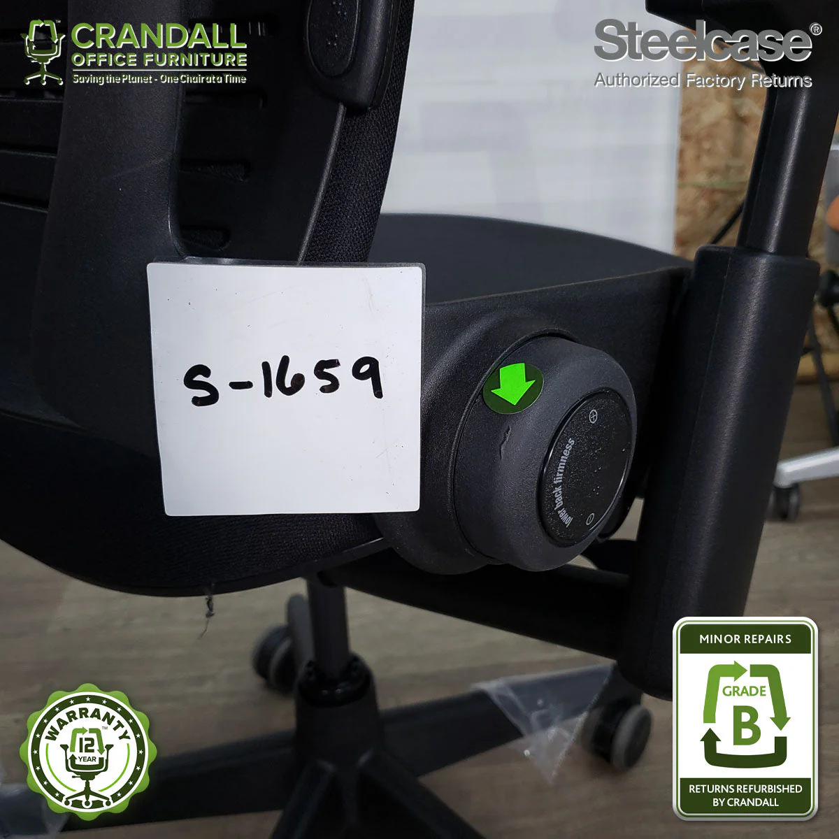 S-1659 - Steelcase V2 Leap - Grade B - Image 3