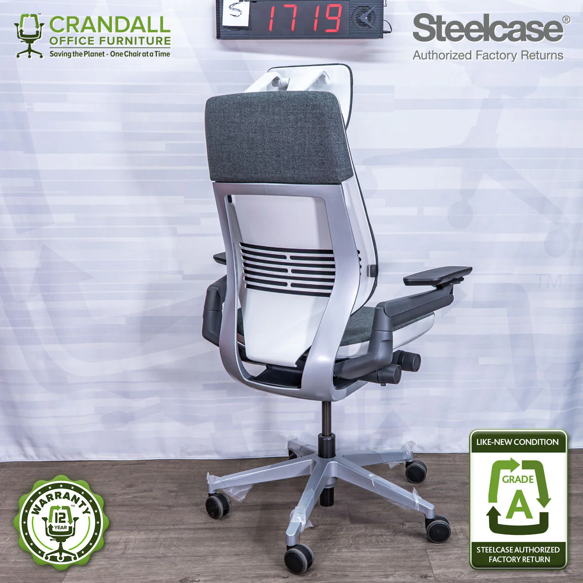 S-1719 - Steelcase Gesture with Headrest - Grade A - Image 2