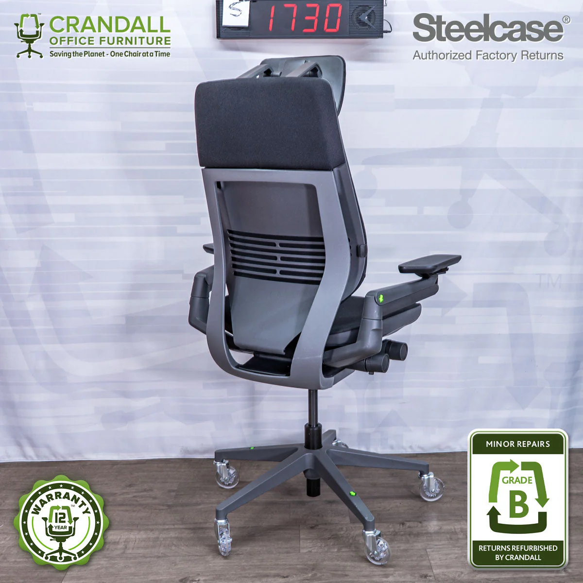 S-1730 - Steelcase Gesture with Headrest - Grade B - Image 2