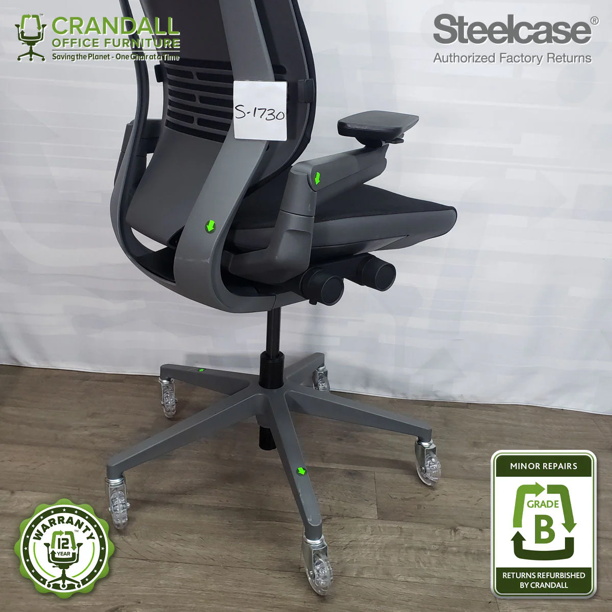 S-1730 - Steelcase Gesture with Headrest - Grade B - Image 3