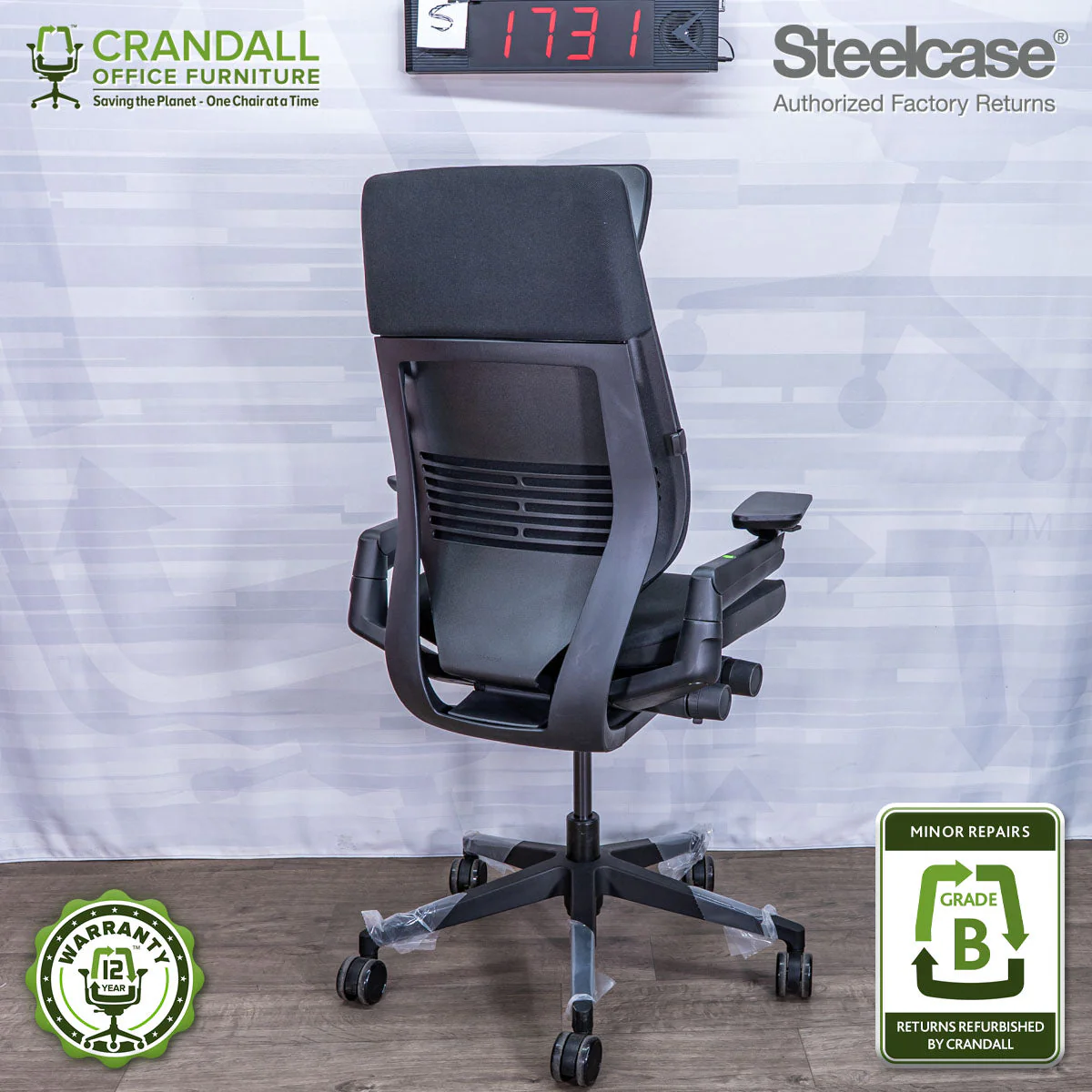 S-1731 - Steelcase Gesture with Headrest - Grade B - Image 2