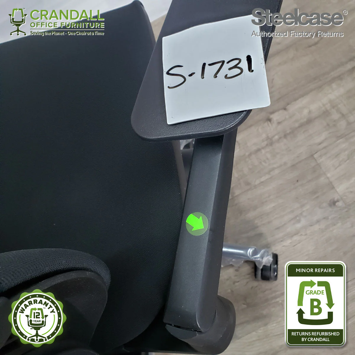 S-1731 - Steelcase Gesture with Headrest - Grade B - Image 4