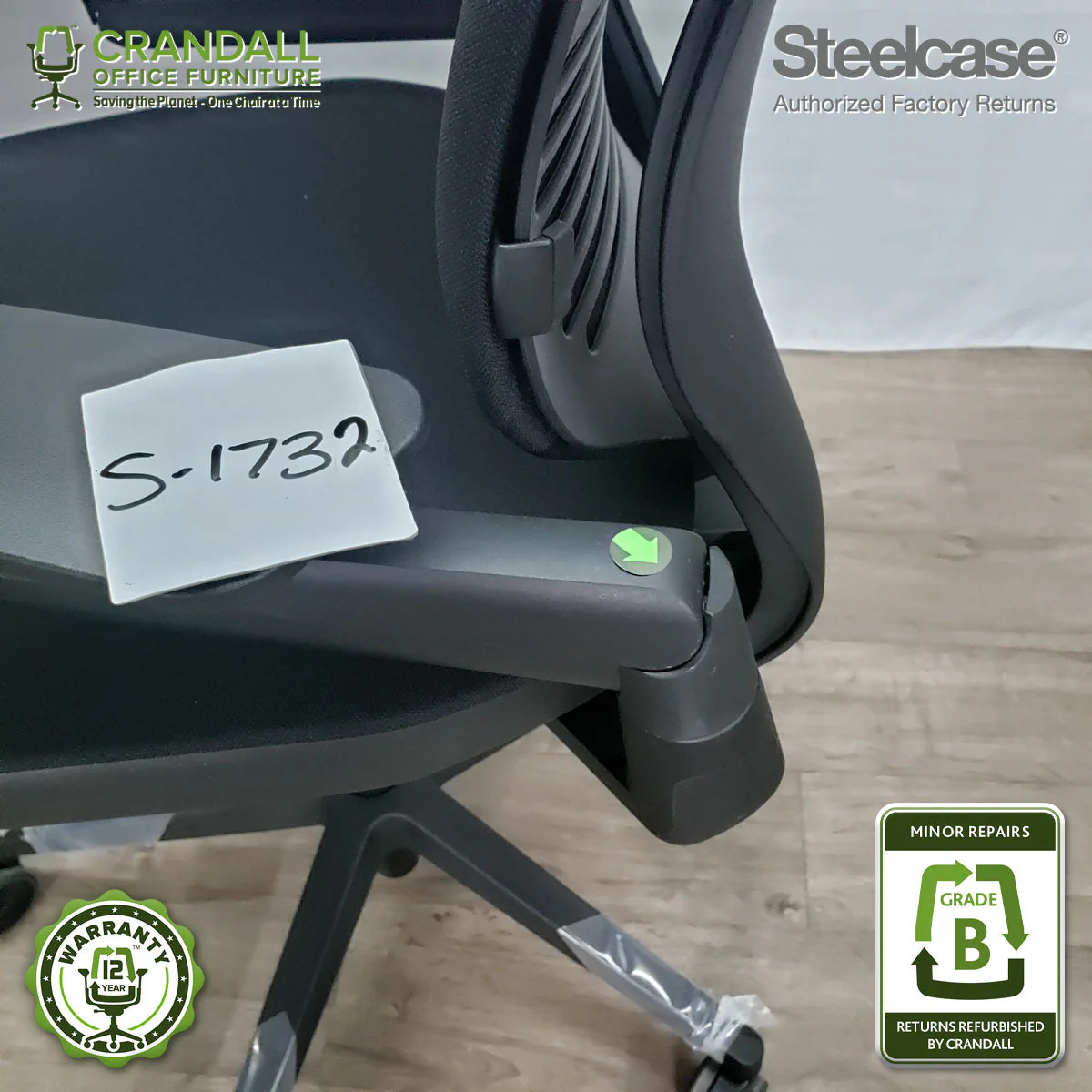 S-1732 - Steelcase Gesture with Headrest - Grade B - Image 4