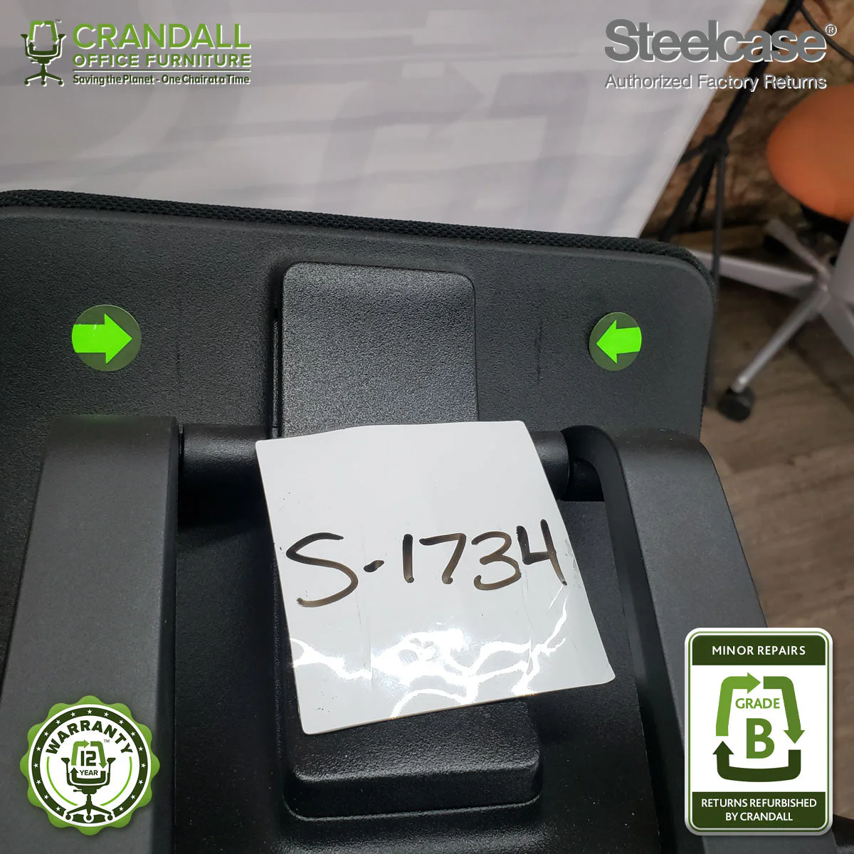 S-1734 - Steelcase Gesture with Headrest - Grade B - Image 3