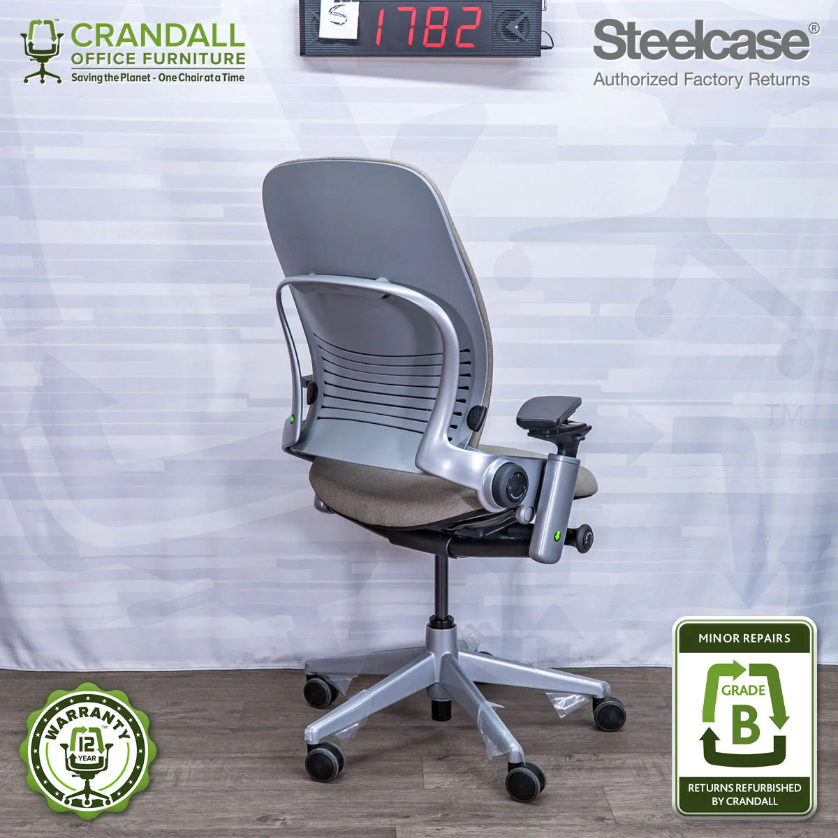 S-1782 - Steelcase V2 Leap - Grade B - Image 2