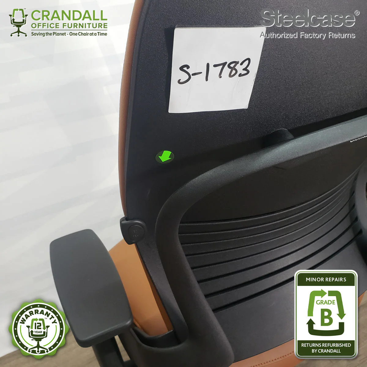 S-1783 - Steelcase V2 Leap - Grade B - Image 3