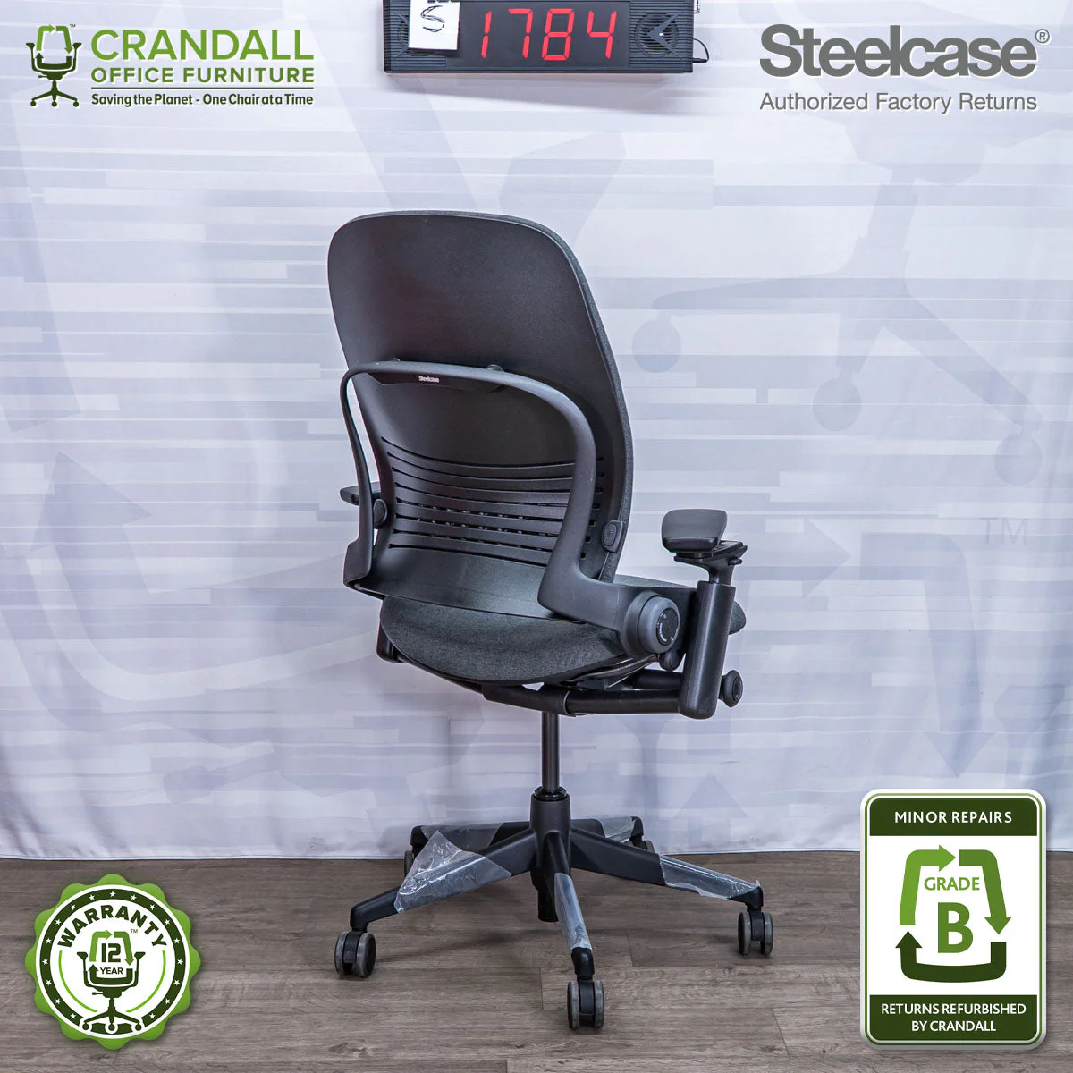 S-1784 - Steelcase V2 Leap - Grade B - Image 2