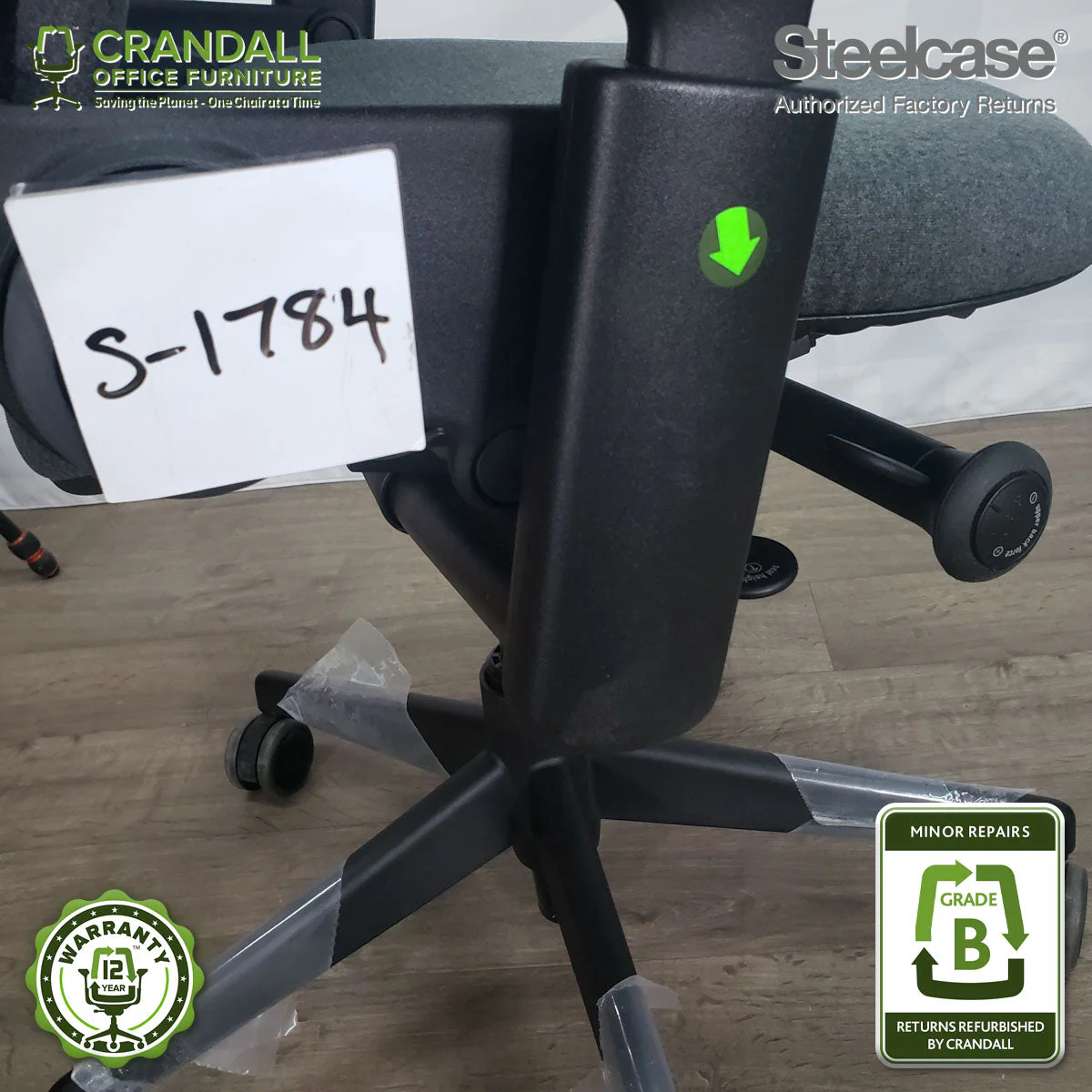 S-1784 - Steelcase V2 Leap - Grade B - Image 3