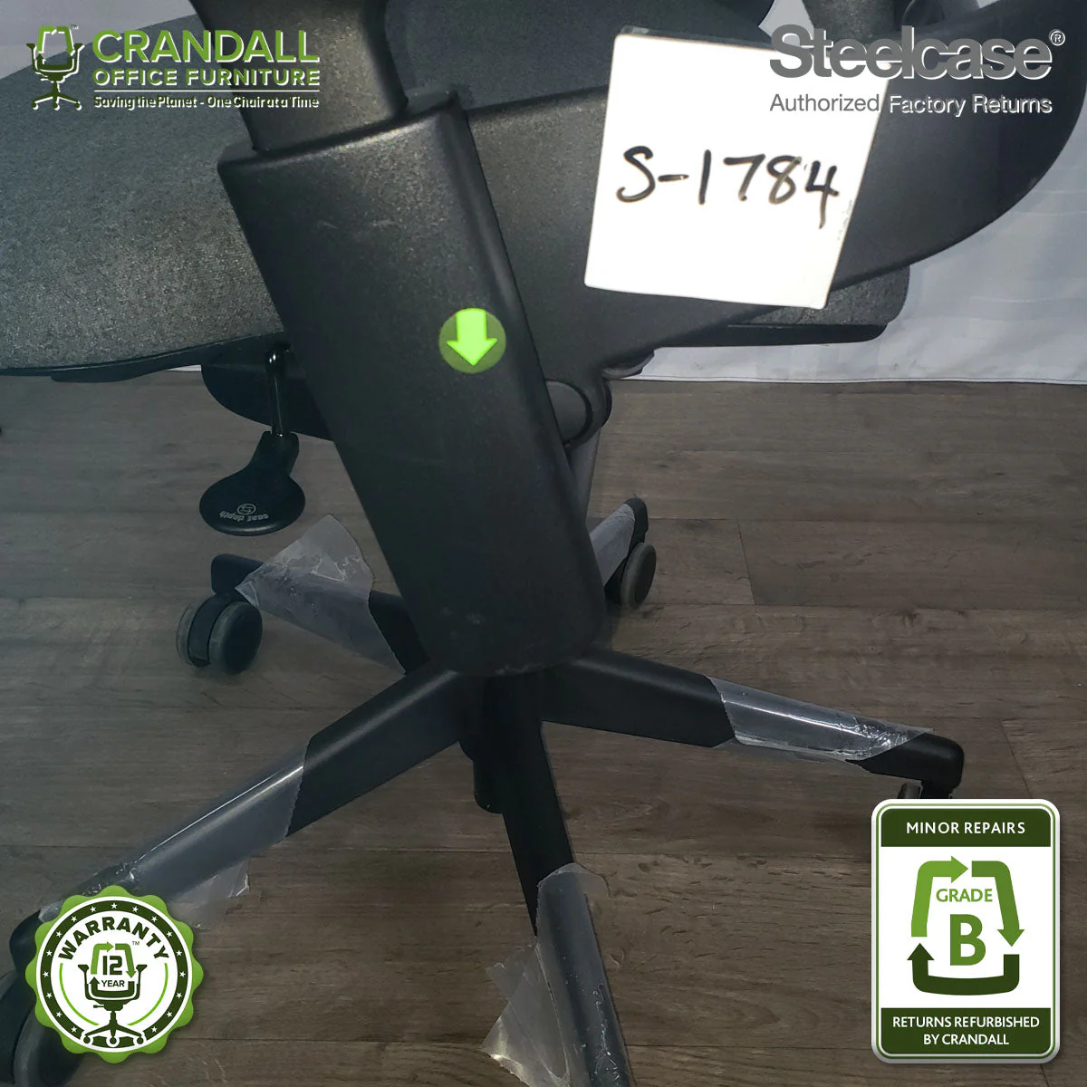 S-1784 - Steelcase V2 Leap - Grade B - Image 4