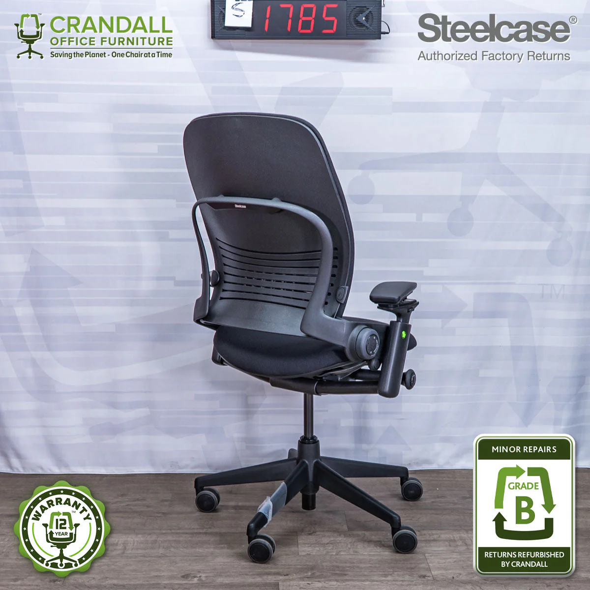 S-1785 - Steelcase V2 Leap - Grade B - Image 2