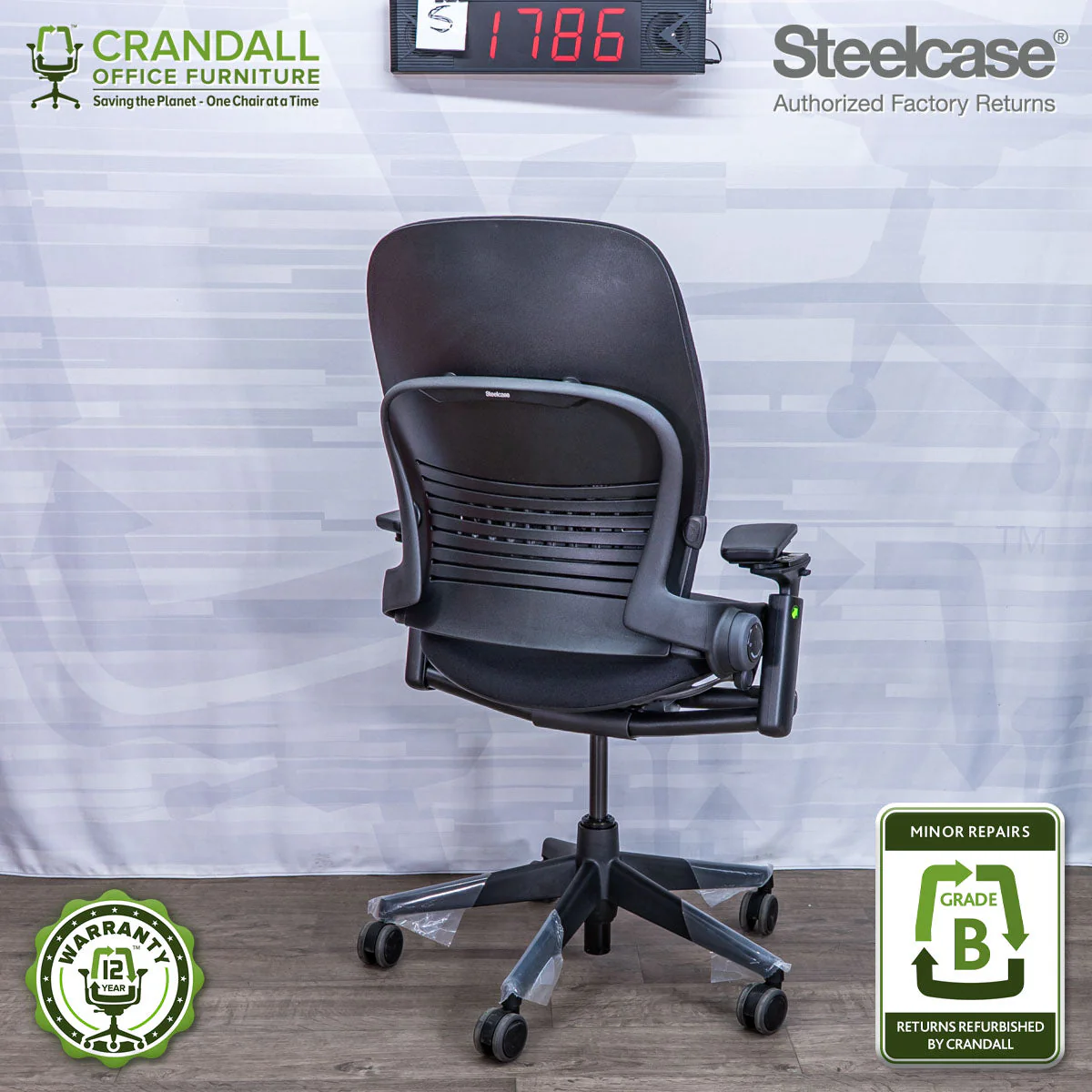 S-1786 - Steelcase V2 Leap - Grade B - Image 2