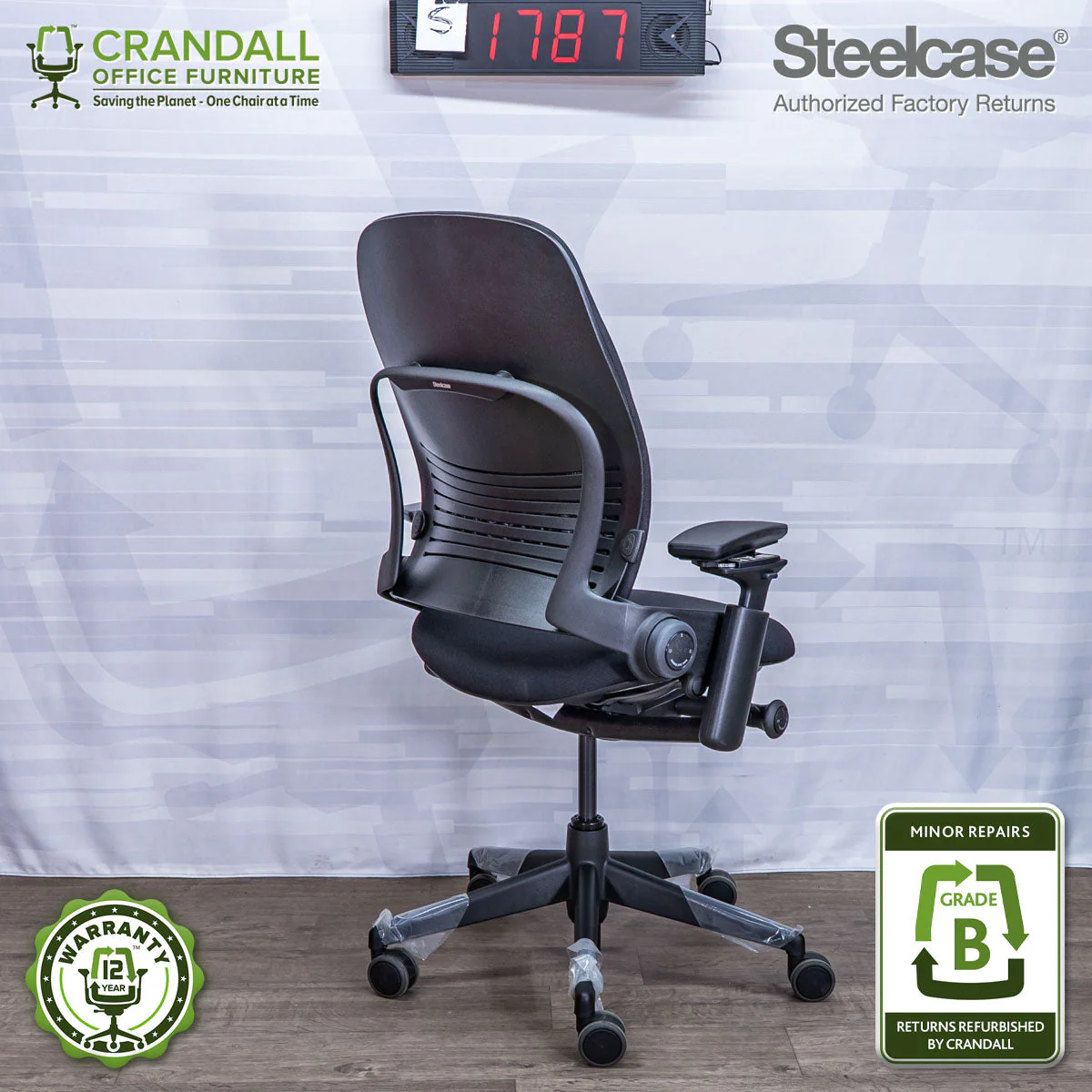 S-1787 - Steelcase V2 Leap - Grade B - Image 2