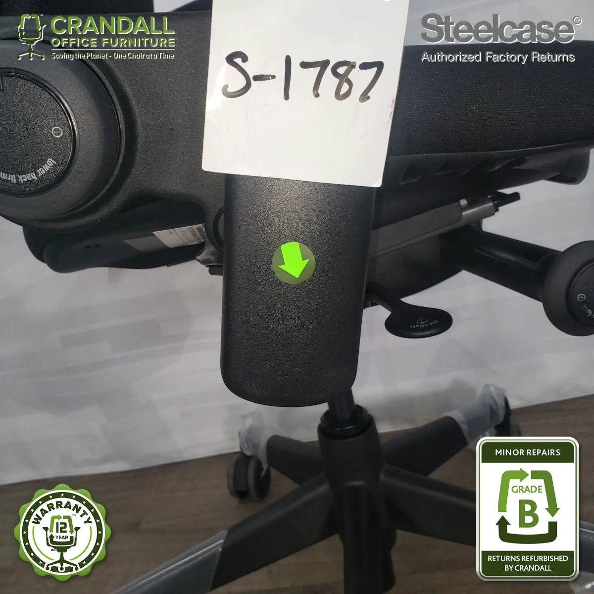 S-1787 - Steelcase V2 Leap - Grade B - Image 3