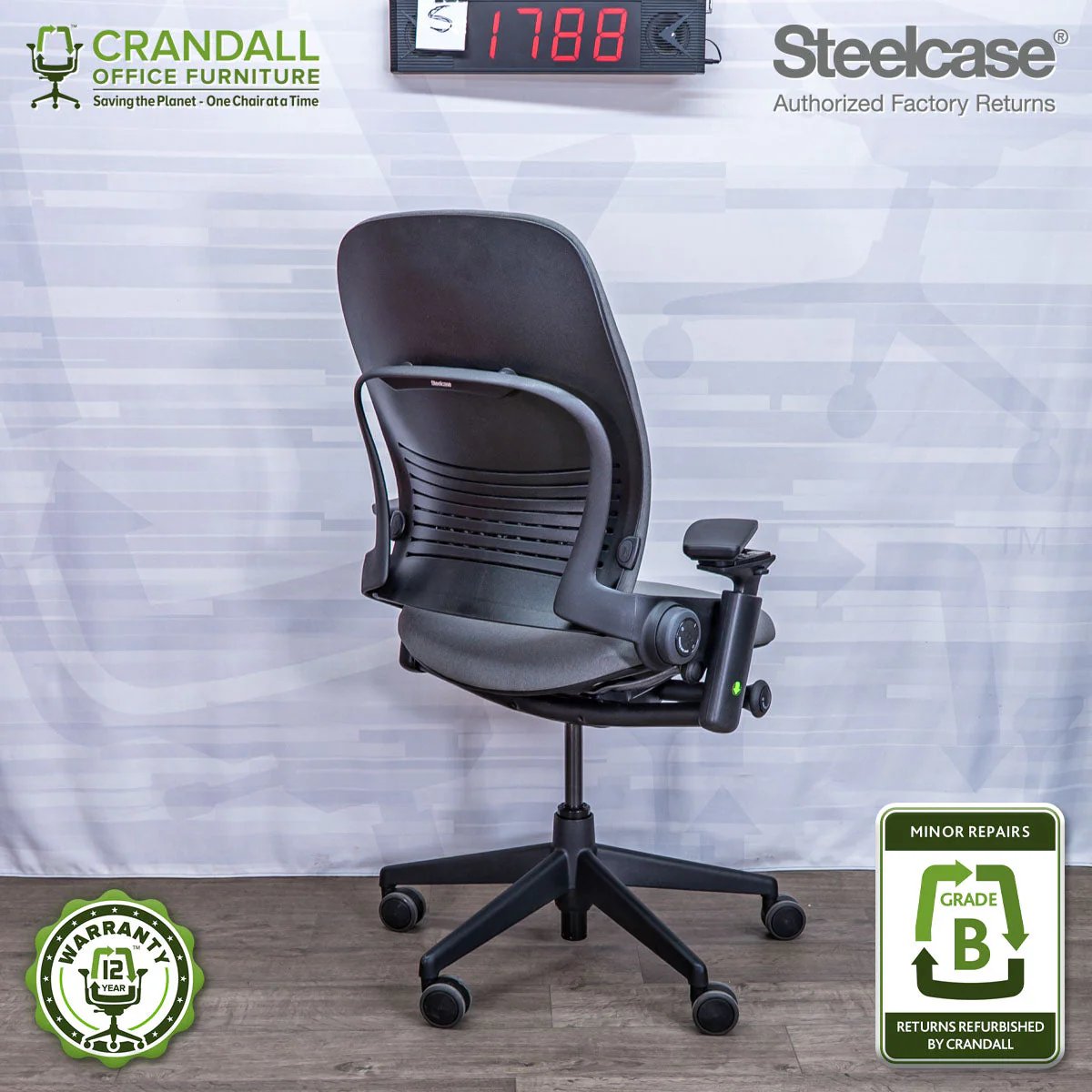 S-1788 - Steelcase V2 Leap - Grade B - Image 2