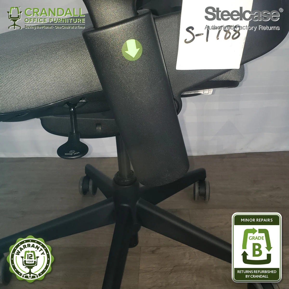 S-1788 - Steelcase V2 Leap - Grade B - Image 3