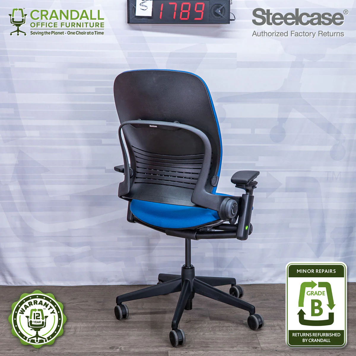 S-1789 - Steelcase V2 Leap - Grade B - Image 2