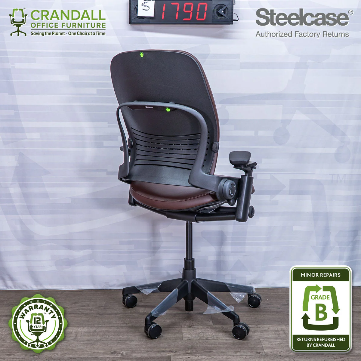 S-1790 - Steelcase V2 Leap - Grade B - Image 2