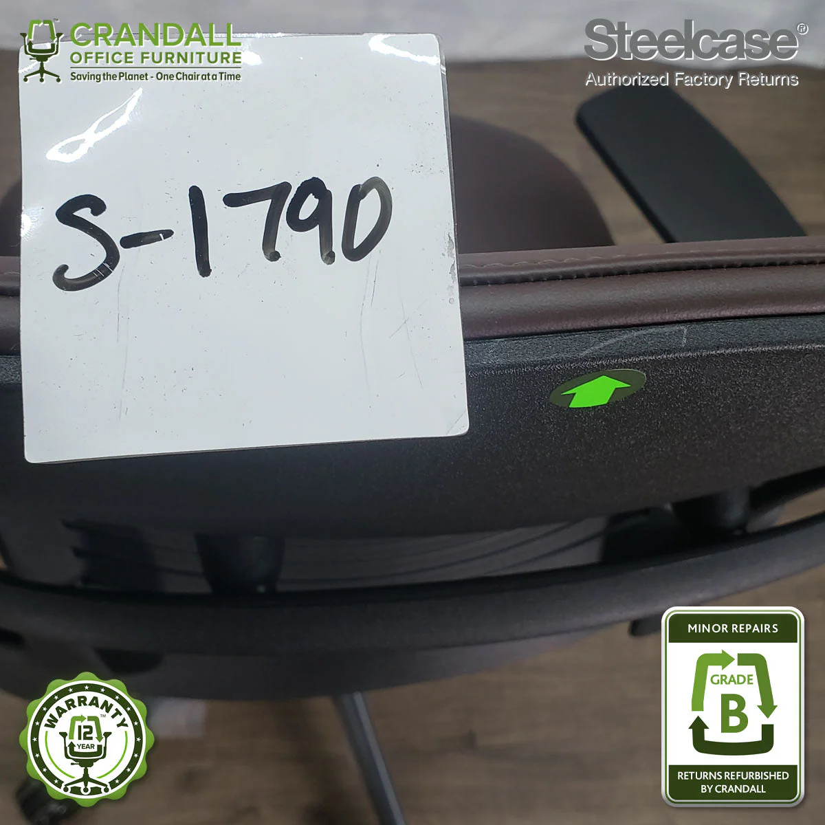 S-1790 - Steelcase V2 Leap - Grade B - Image 3