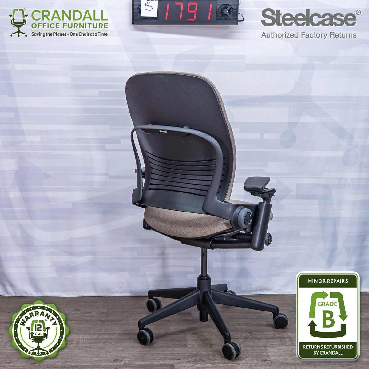 S-1791 - Steelcase V2 Leap - Grade B - Image 2