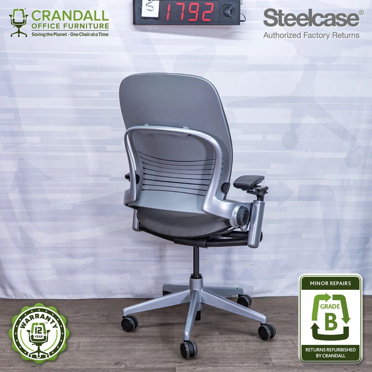 S-1792 - Steelcase V2 Leap - Grade B - Image 2