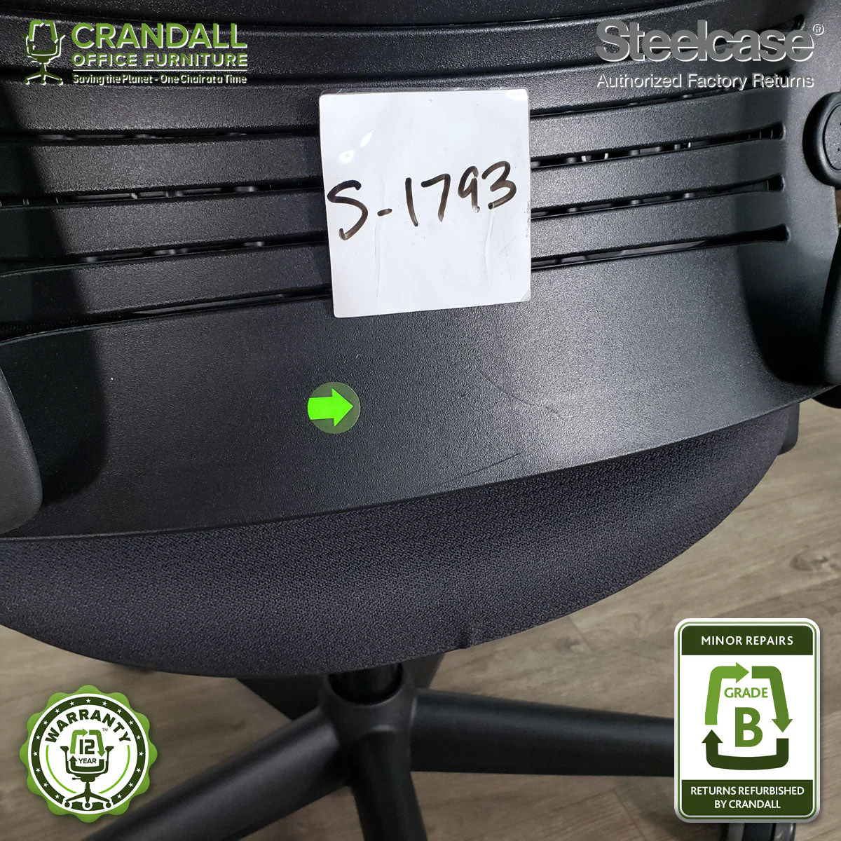 S-1793 - Steelcase V2 Leap - Grade B - Image 3