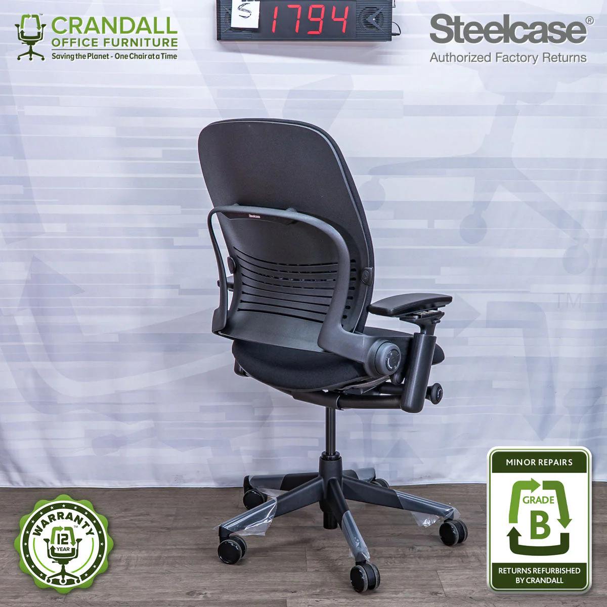 S-1794 - Steelcase V2 Leap - Grade B - Image 2