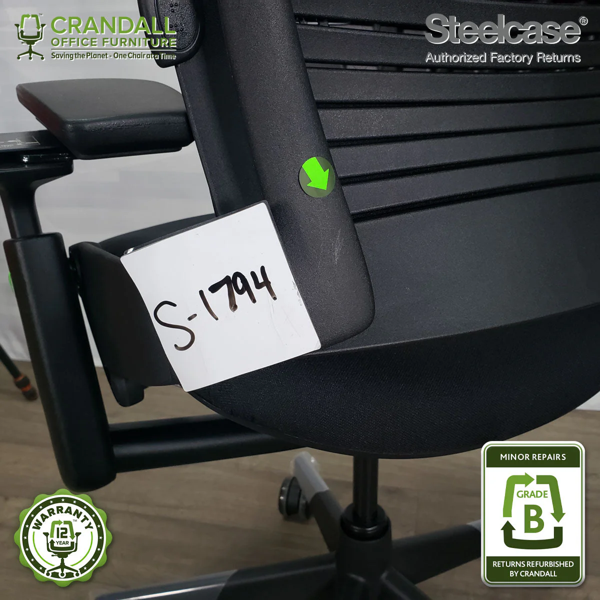 S-1794 - Steelcase V2 Leap - Grade B - Image 3