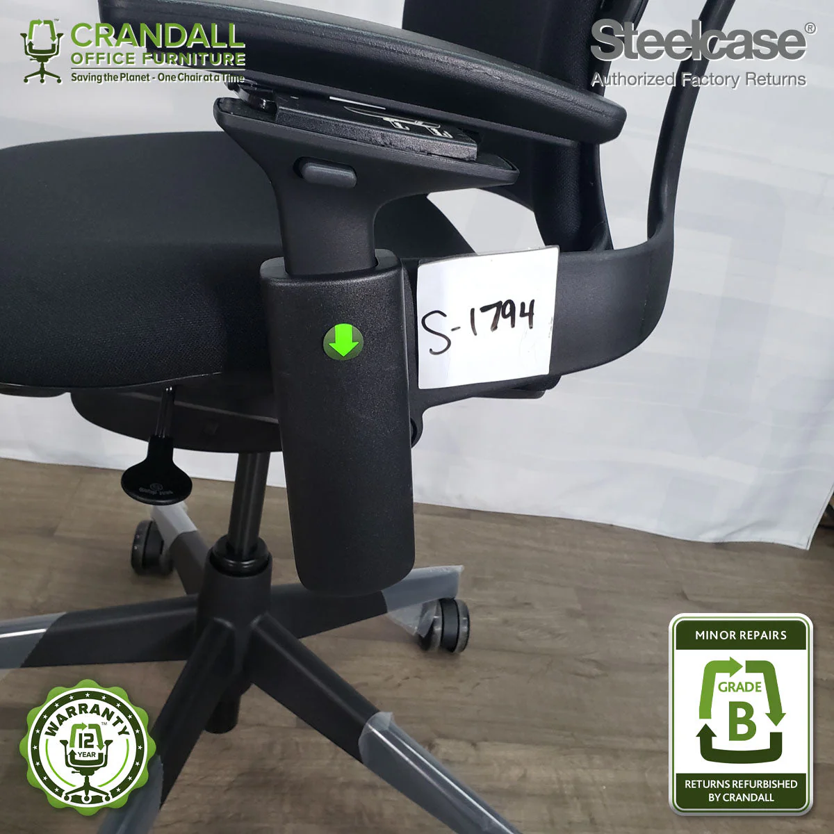 S-1794 - Steelcase V2 Leap - Grade B - Image 4