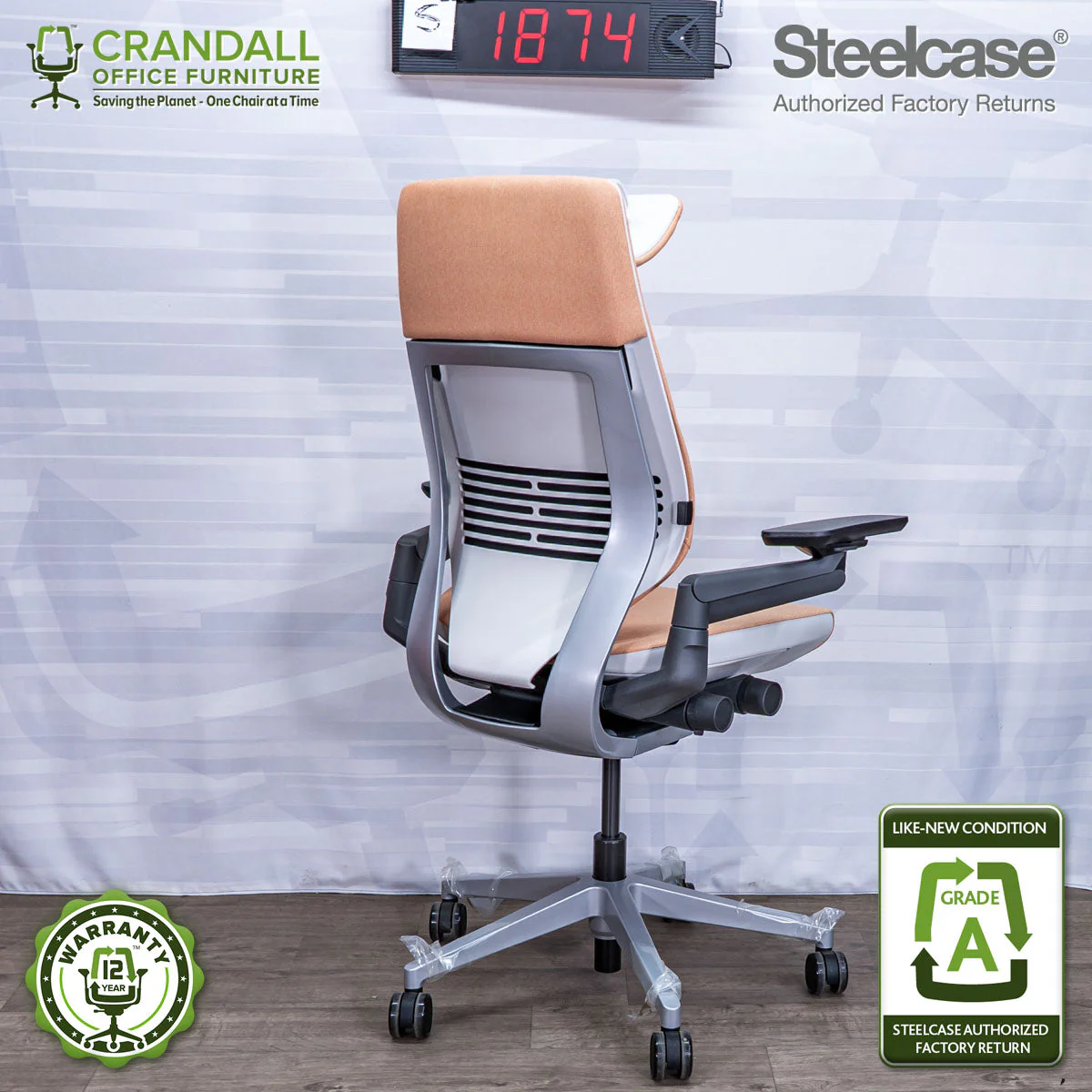S-1874 - Steelcase Gesture with Headrest - Grade A - Image 2