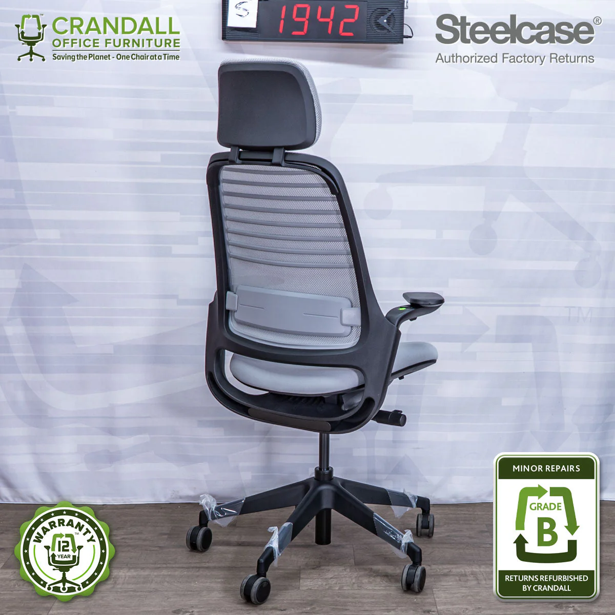 S-1942 - Steelcase Series 1 with Headrest - Grade B - Image 2
