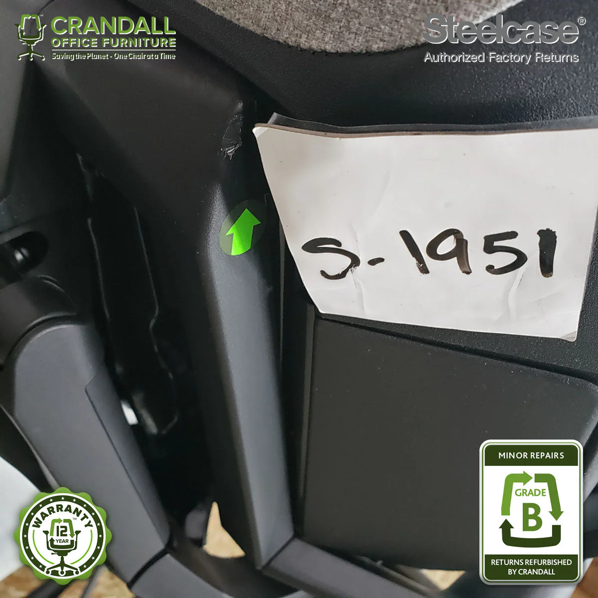 S-1951 - Steelcase Gesture with Headrest - Grade B - Image 4