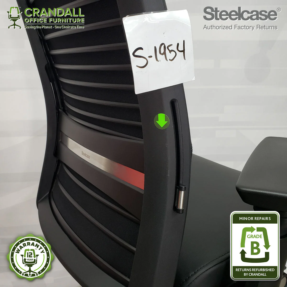 S-1954 - Steelcase V2 Think - Grade B - Image 3