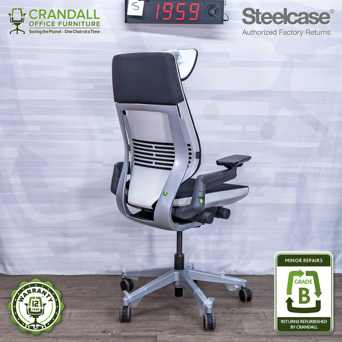 S-1959 - Steelcase Gesture with Headrest - Grade B - Image 2
