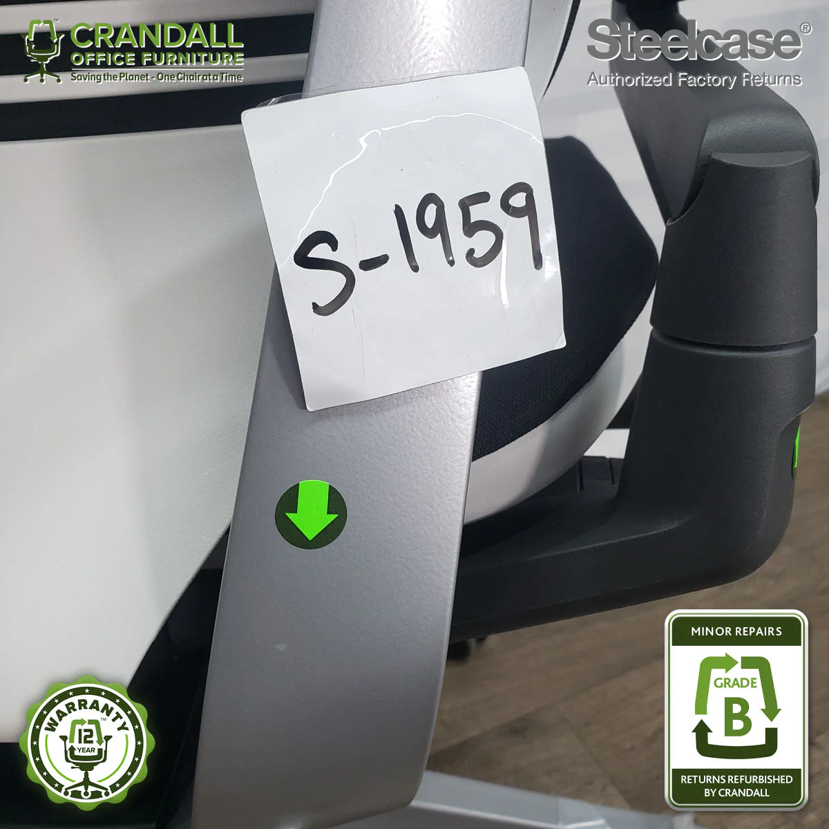 S-1959 - Steelcase Gesture with Headrest - Grade B - Image 3