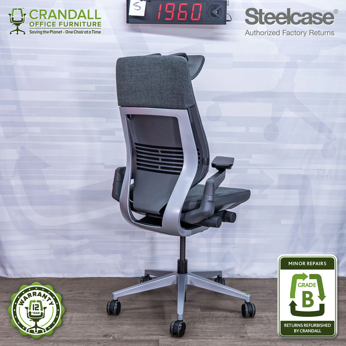 S-1960 - Steelcase Gesture with Headrest - Grade B - Image 2