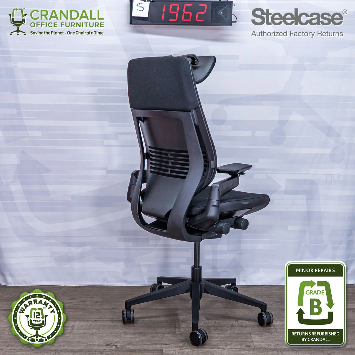 S-1962 - Steelcase Gesture with Headrest - Grade B - Image 2