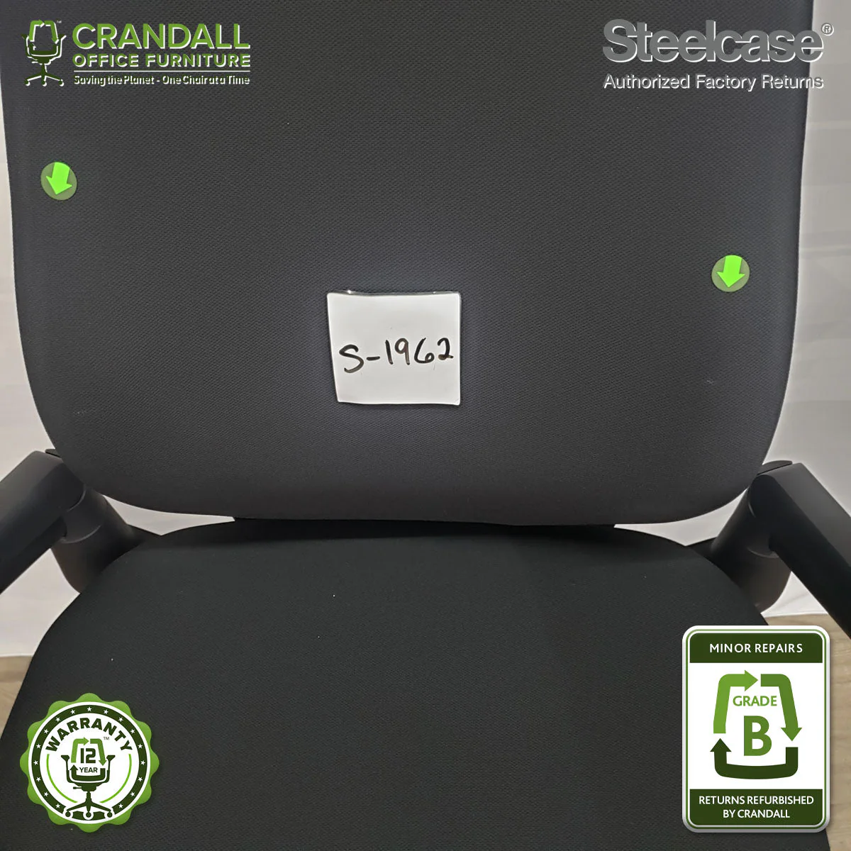 S-1962 - Steelcase Gesture with Headrest - Grade B - Image 3
