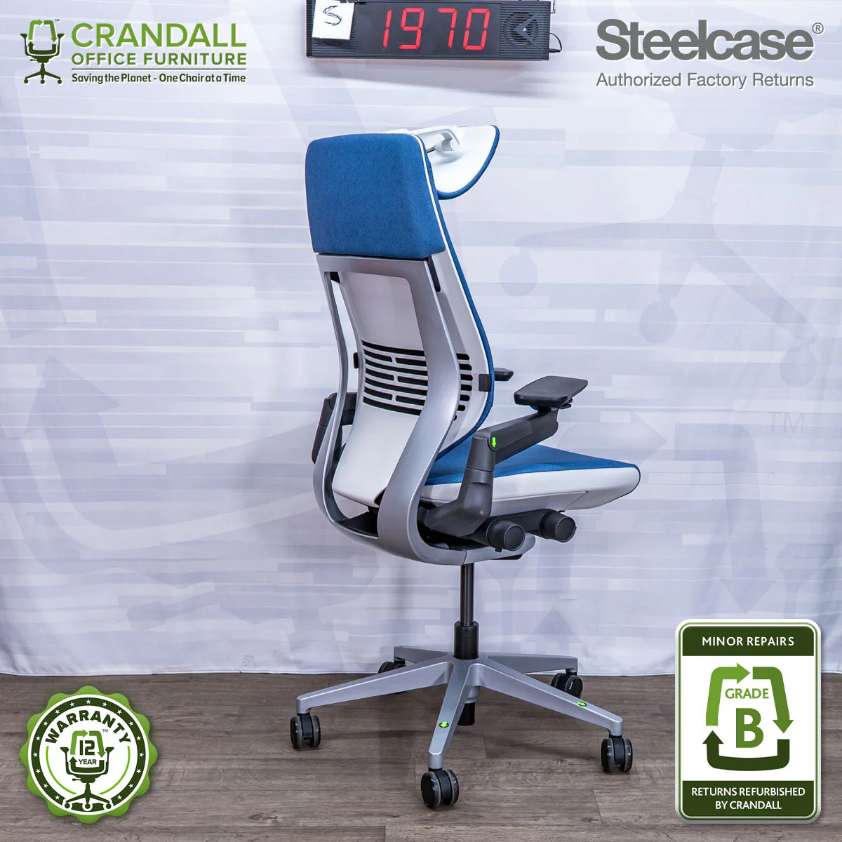 S-1970 - Steelcase Gesture with Headrest - Grade B - Image 2