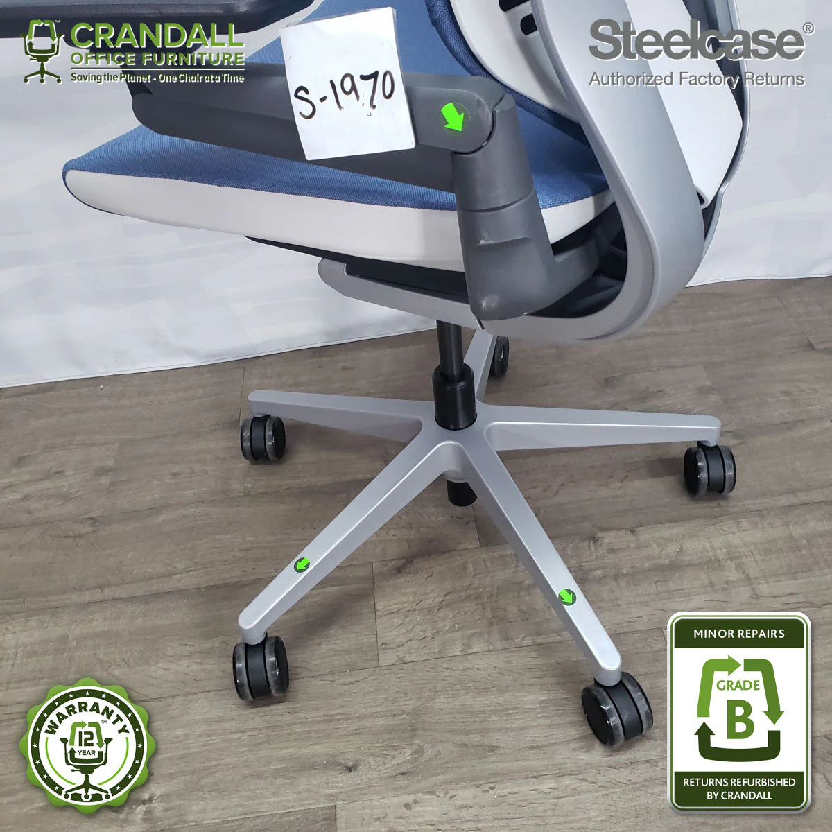 S-1970 - Steelcase Gesture with Headrest - Grade B - Image 3