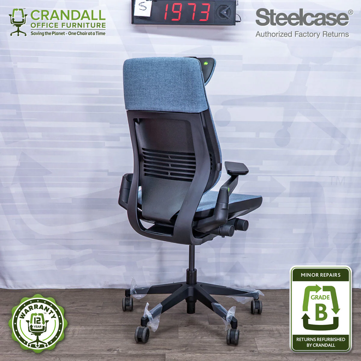 S-1973 - Steelcase Gesture with Headrest - Grade B - Image 2