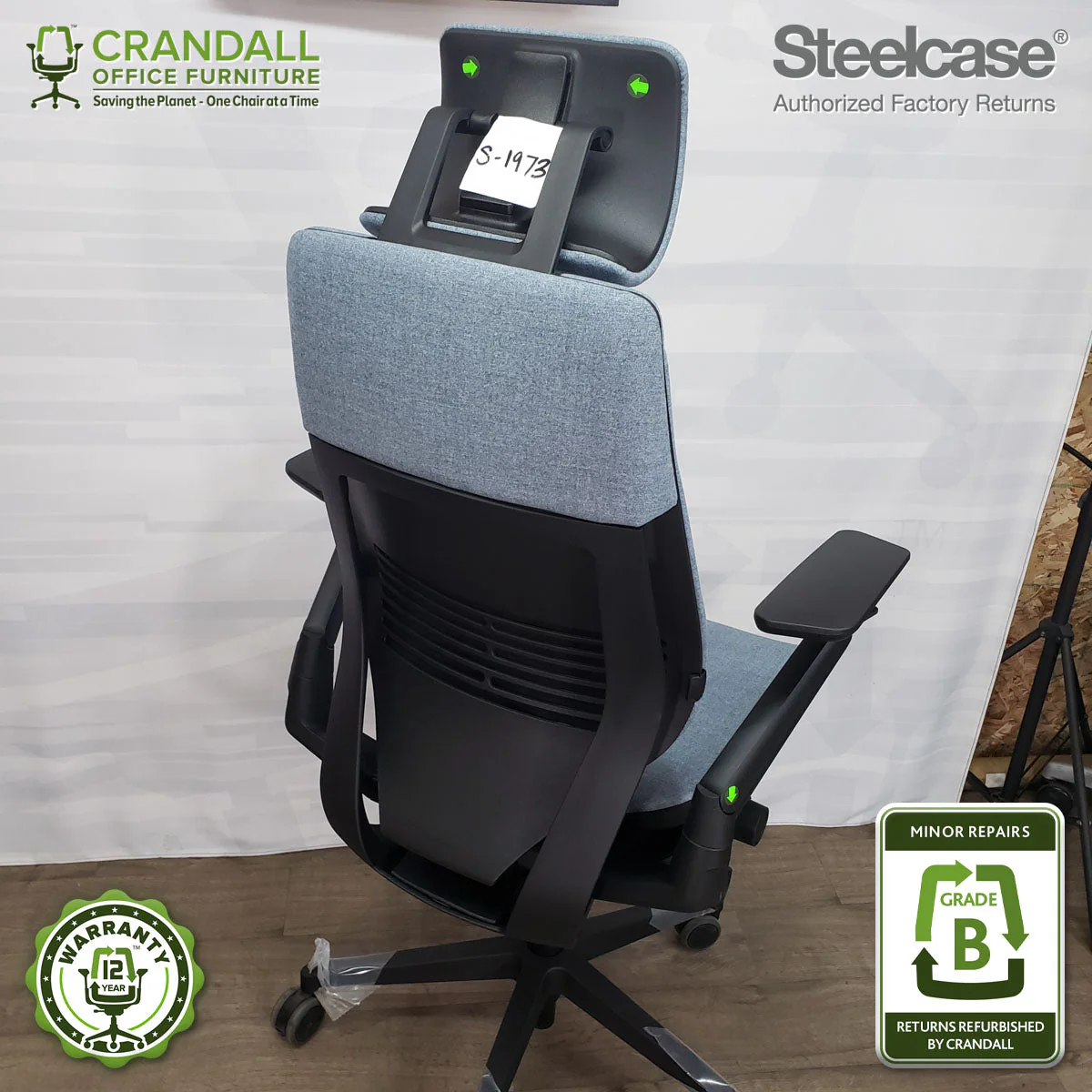 S-1973 - Steelcase Gesture with Headrest - Grade B - Image 3