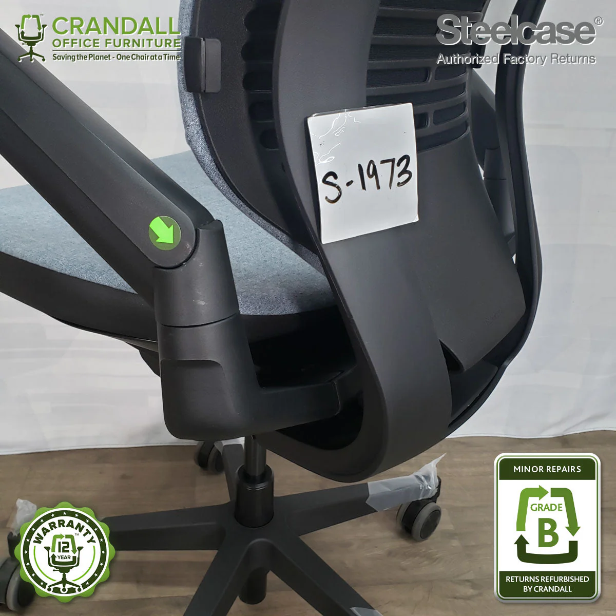S-1973 - Steelcase Gesture with Headrest - Grade B - Image 4